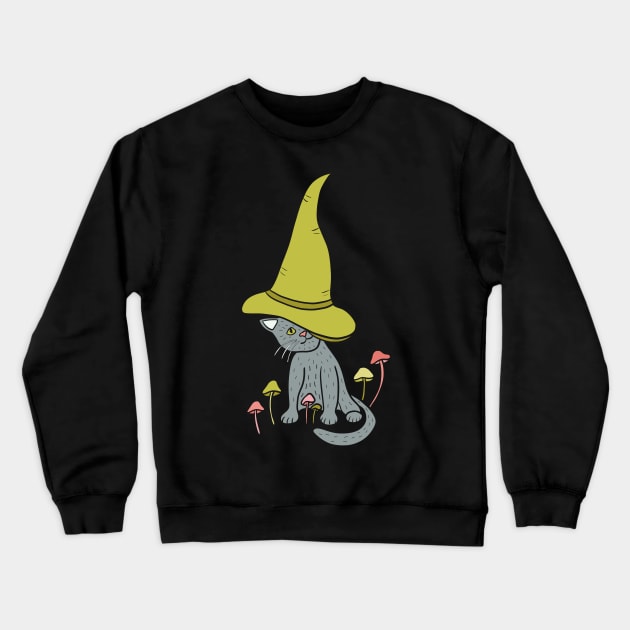 Kitten Witch Crewneck Sweatshirt by Alissa Carin